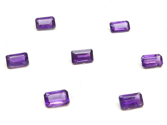 アフリカ産 アメジスト レクタングルファセットカット ルース 5×3mm【10コ販売】▽ アメシスト 紫水晶 Amethyst 2月の誕生石 裸石 粒売り 天然石 ビーズ パワーストーン パーツ アクセサリー 素材 材料 1