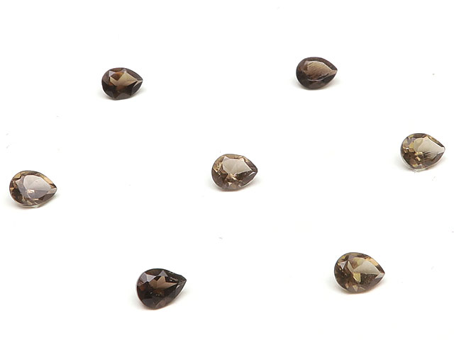 スモーキークォーツ ペアシェイプファセットカット ルース 4×3mm【15コ販売】▽ 煙水晶 Smoky quartz 裸石 粒売り 天然石 ビーズ パワースト...