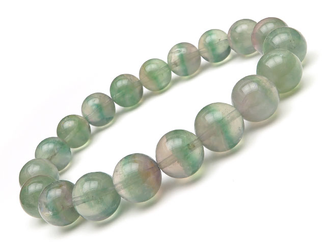 バイカラーフローライト 丸玉ブレス 10〜11mm No.8【1点もの】▽ フローライト フルオライト 蛍石 Fluorite ブレスレット 数珠 ラウンド 天...