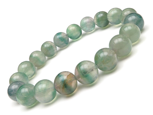 バイカラーフローライト 丸玉ブレス 11mm No.13【1点もの】▽ フローライト フルオライト 蛍石 Fluorite ブレスレット 数珠 ラウンド 天然石...