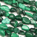マラカイト ナゲット 5〜15mm【1連販売】▽ 孔雀石 Malachite タンブル 連売り 天然石 ビーズ パワーストーン パーツ アクセサリー 素材 材料