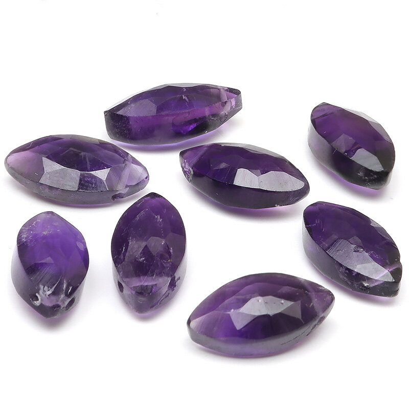 【粒販売】アメジスト マーキスカット 11～12mm【2粒販売】▽ アメシスト 紫水晶 Amethyst 2月の誕生石 しずく 雫 粒売り 天然石 ビーズ パワーストーン パーツ アクセサリー 素材 材料