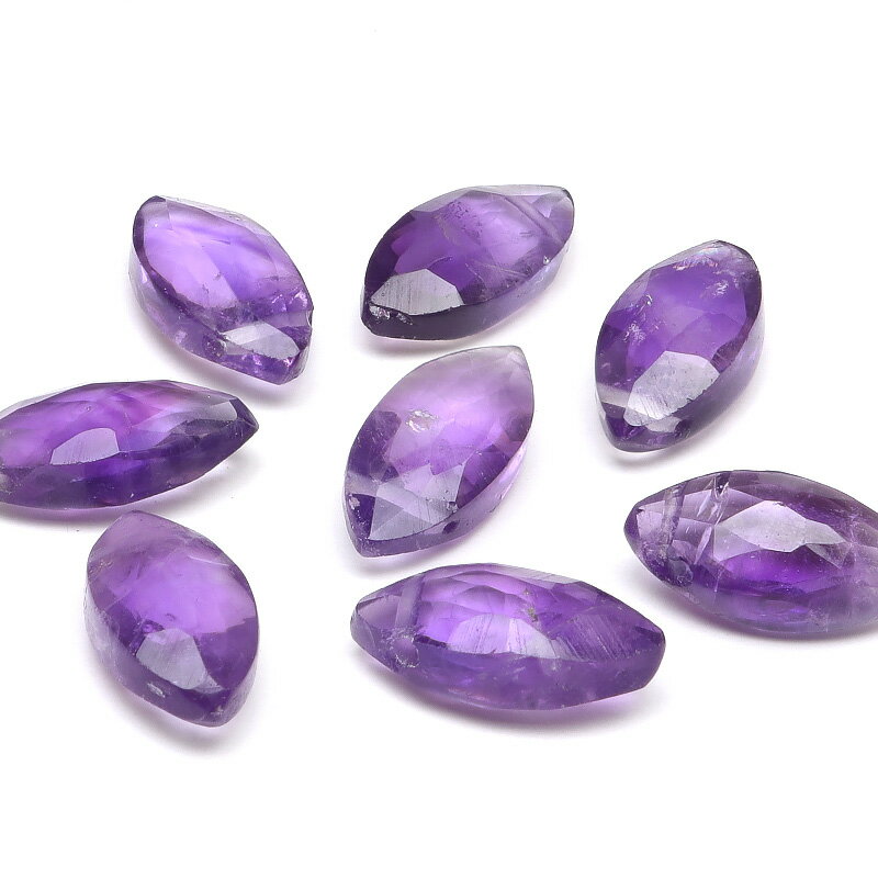【粒販売】アメジスト マーキスカット 11～12mm【2粒販売】▽ アメシスト 紫水晶 Amethyst 2月の誕生石 しずく 雫 粒売り 天然石 ビーズ パワーストーン パーツ アクセサリー 素材 材料のサムネイル