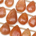 サンストーン ペアシェイプ 10～18mm【1連販売】▽ ヘリオライト 日長石 Sunstone しずく 雫 連売り 天然石 ビーズ パワーストーン パーツ アクセサリー 素材 材料