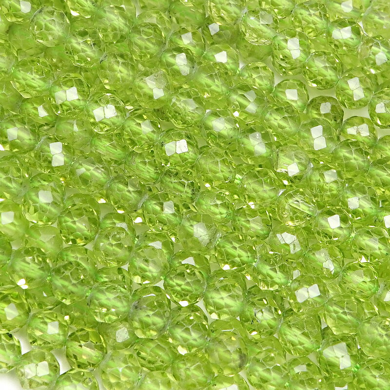 ペリドット 32面カット 丸玉 4mm［プ�