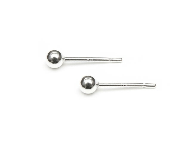 SILVER925 ボールピアス 3mm▽ シルバー925 パーツ アクセサリー クラフト 金具 USA製 925銀 スターリングシルバー Sterling Silver