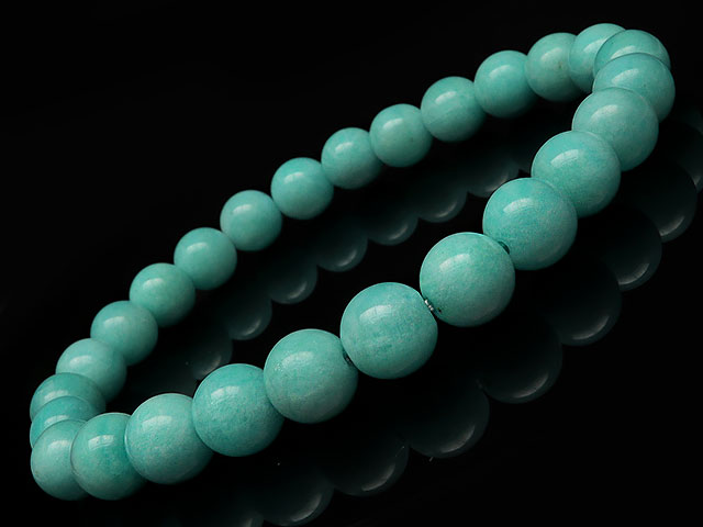 ペルー産 アマゾナイト 丸玉ブレス 8mm▽ ホープストーン 天河石 Amazonite ブレスレット 数珠 ラウンド 天然石 ビーズ パワーストーン パーツ アクセサリー 素材 材料