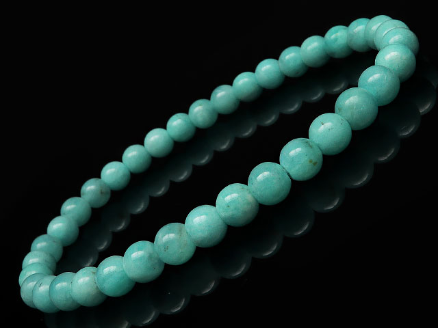 ペルー産 アマゾナイト 丸玉ブレス 6mm【1コ販売】▽ ホープストーン 天河石 Amazonite ブレスレット 数珠 ラウンド 天然石 ビーズ パワーストーン パーツ アクセサリー 素材 材料