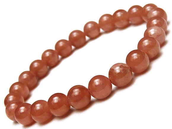 ペルー産 インカローズ 丸玉ブレス 8mm No.6【1点もの】▽ ロードクロサイト 菱マンガン鉱 Incarose Rhodochrosite ブレスレット ...