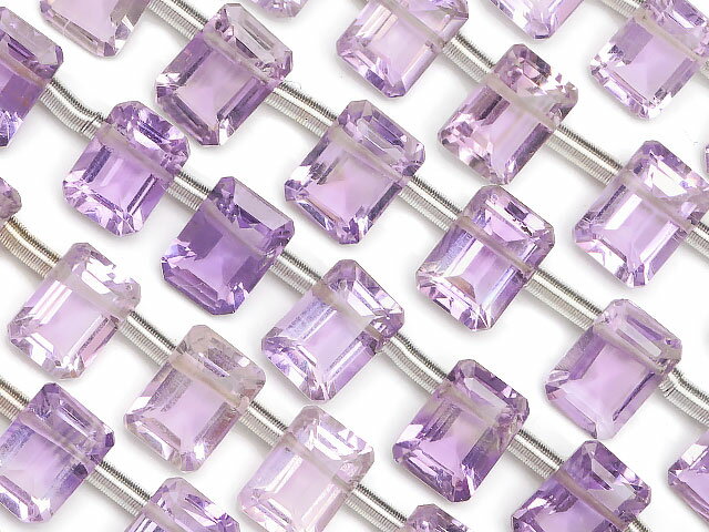 ブラジル産 アメジスト レクタングルファセットカット 7×5mm［プレミアムカット］【1連販売】▽ アメシスト 紫水晶 Amethyst 2月の誕生石 連売り 天然石 ビーズ パワーストーン パーツ アクセサリー 素材 材料
