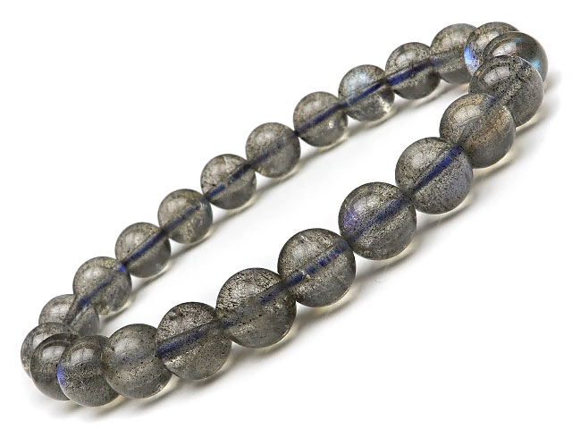 マダガスカル産 ラブラドライト 丸玉ブレス 8mm【1コ販売】▽ ラブラドレッセンス 曹灰長石 Labradorite ブレスレット 数珠 ラウンド 天然石 ビーズ パワーストーン パーツ アクセサリー 素材 材料