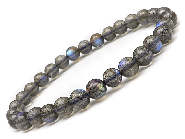 マダガスカル産 ラブラドライト 丸玉ブレス 6mm【1コ販売】▽ ラブラドレッセンス 曹灰長石 Labradorite ブレスレット 数珠 ラウンド 天然石 ビーズ パワーストーン パーツ アクセサリー 素材 材料