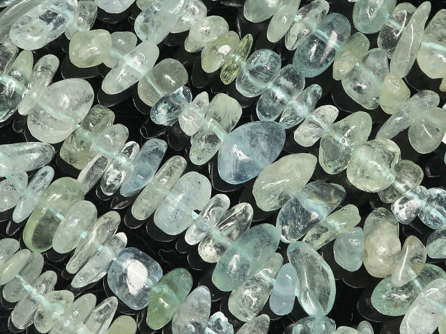 マルチカラーアクアマリン チップ 3～12mm【1連販売】▽ アクワマリン 藍玉 緑柱石 Aquamarine 3月の誕生石 さざれ 連売り 天然石 ビーズ パワーストーン パーツ アクセサリー 素材 材料