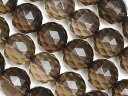 スモーキークォーツ トライアングルカット 丸玉 10mm【1連販売】▽ 煙水晶 Smoky quartz 面カット ラウンドカット 連売り 天然石 ビーズ パワ...