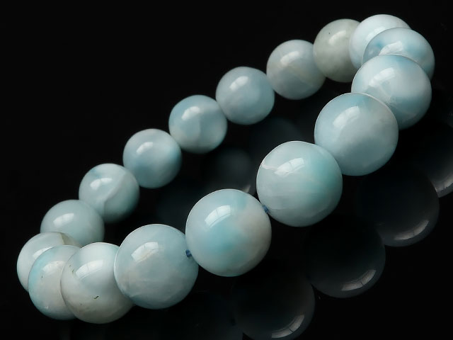 アイスラリマー 丸玉ブレス 11mm No.51【1点もの】▽ ラリマー ペクトライト ラリマール ドルフィンストーン Larimar ブレスレット 数珠 ラウ...