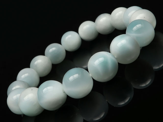 アイスラリマー 丸玉ブレス 11mm No.52【1点もの】▽ ラリマー ペクトライト ラリマール ドルフィンストーン Larimar ブレスレット 数珠 ラウ...