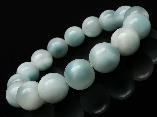 アイスラリマー 丸玉ブレス 12〜13mm No.55【1点もの】▽ ラリマー ペクトライト ラリマール ドルフィンストーン Larimar ブレスレット 数珠...