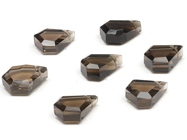 スモーキークォーツ フラットナゲットカット 9～10mm▽ 煙水晶 Smoky quartz タンブル 粒売り 天然石 ビーズ パワーストーン パーツ アクセサリー 素材 材料