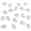 SILVER925 キュービックジルコニア チャーム ハート 6×4mm【1コ販売】▽ シルバー925 パーツ アクセサリー クラフト 金具 USA製 925銀...