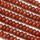 レッドアゲート ボタンカット 6×3mm【1連販売】▽ レッドカルセドニー メノウ アゲット 瑪瑙 Agate ロンデル 連売り 天然石 ビーズ パワーストーン...