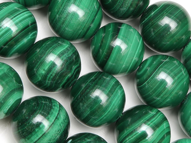 マラカイト 丸玉 12mm【1連販売】▽ 孔雀石 Malachite ラウンド 丸ビーズ 連売り 天然石 ビーズ パワーストーン パーツ アクセサリー 素材 材料