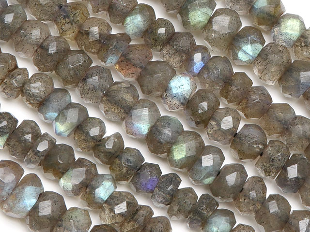 ラブラドライト ボタンカット 4mm【1連販売】▽ ラブラドレッセンス 曹灰長石 Labradorite 連売り 天然石 ビーズ パワーストーン パーツ アクセサリー 素材 材料