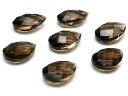 スモーキークォーツ ペアシェイプブリオレットカット ルース 12×8mm【4コ販売】▽ 煙水晶 Smoky quartz 裸石 粒売り 天然石 ビーズ パワーストーン パーツ アクセサリー 素材 材料