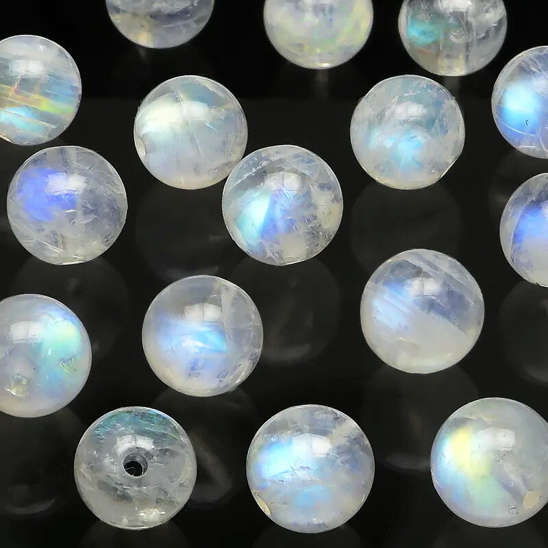 【粒販売】インド産 レインボームーンストーン 丸玉 6mm【4粒販売】▽ ムーンストーン ホワイトラブラドライト Moonstone 6月の誕生石 ラウンド 丸...