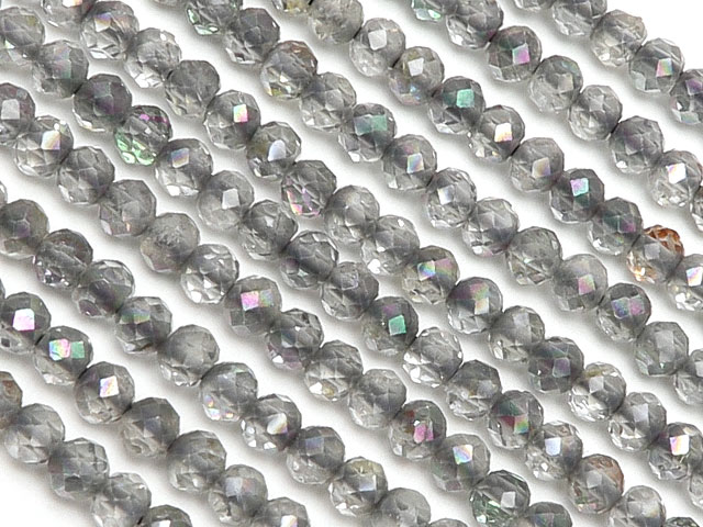 ミスティックトパーズ ボタンカット 2mm【1連販売】▽ トパーズ レインボートパーズ Topaz 11月の誕生石 連売り 天然石 ビーズ パワーストーン パーツ アクセサリー 素材 材料