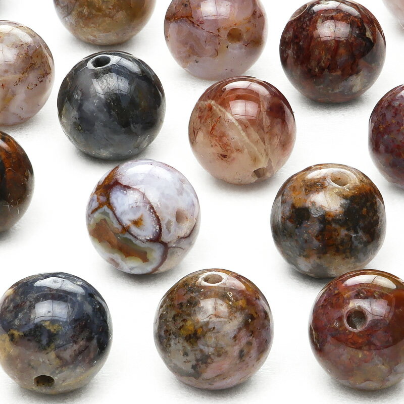 【粒販売】ピーターサイト 丸玉 8mm【6粒販売】▽ テンペストストーン 嵐の石 角閃石 Pietersite ラウンド 丸ビーズ 粒売り 天然石 ビーズ パワ...