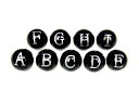 【粒販売】オニキス アルファベット 銀色彫刻 丸玉 8mm A〜Z & 0〜9で文字選択 No.2【1粒販売】