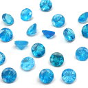 マダガスカル産 ネオンブルーアパタイト コインファセットカット ルース 5mm【1コ販売】▽ ブルーアパタイト 燐灰石 Apatite 裸石 ラウンドカット 粒...
