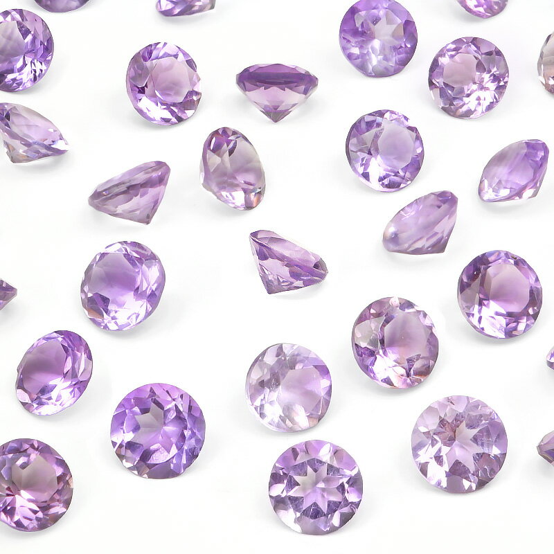 ブラジル産 ピンクアメジスト コインファセットカット ルース 5mm【4コ販売】▽ アメシスト 紫水晶 Amethyst 2月の誕生石 裸石 ラウンドカット 粒...