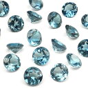 ブラジル産 ロンドンブルートパーズ コインファセットカット ルース 6mm【1コ販売】▽ トパーズ ブルートパーズ Topaz 11月の誕生石 裸石 粒売り 天...
