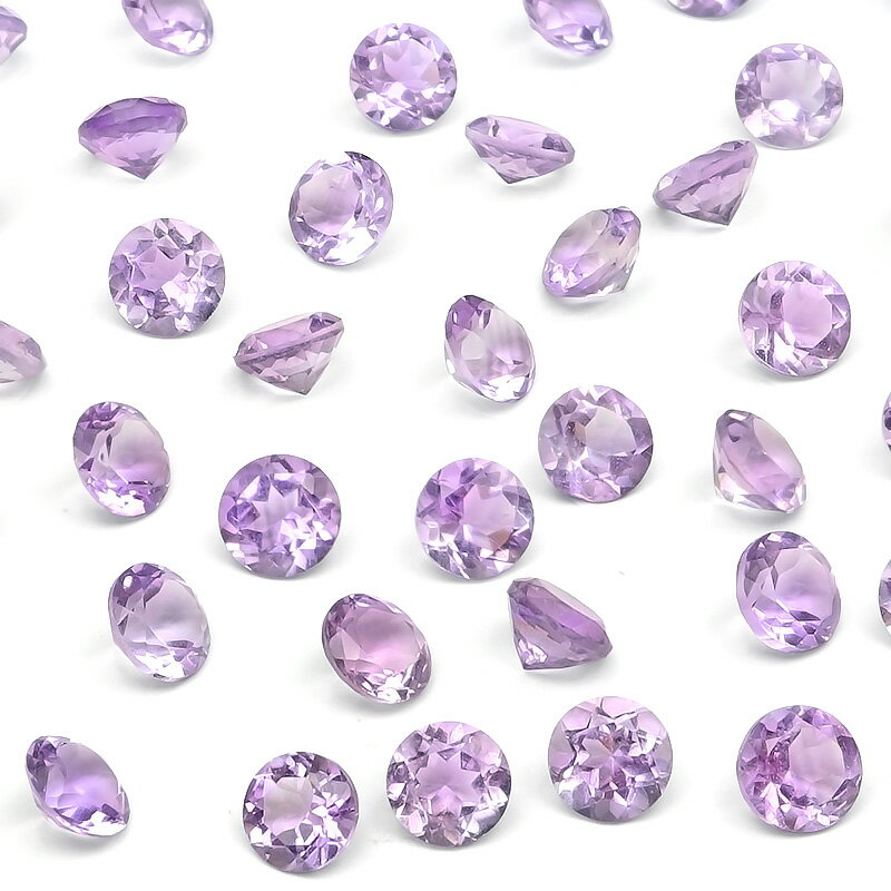 ブラジル産 ピンクアメジスト コインファセットカット ルース 4mm【8コ販売】▽ アメシスト 紫水晶 Amethyst 2月の誕生石 裸石 ラウンドカット 粒...