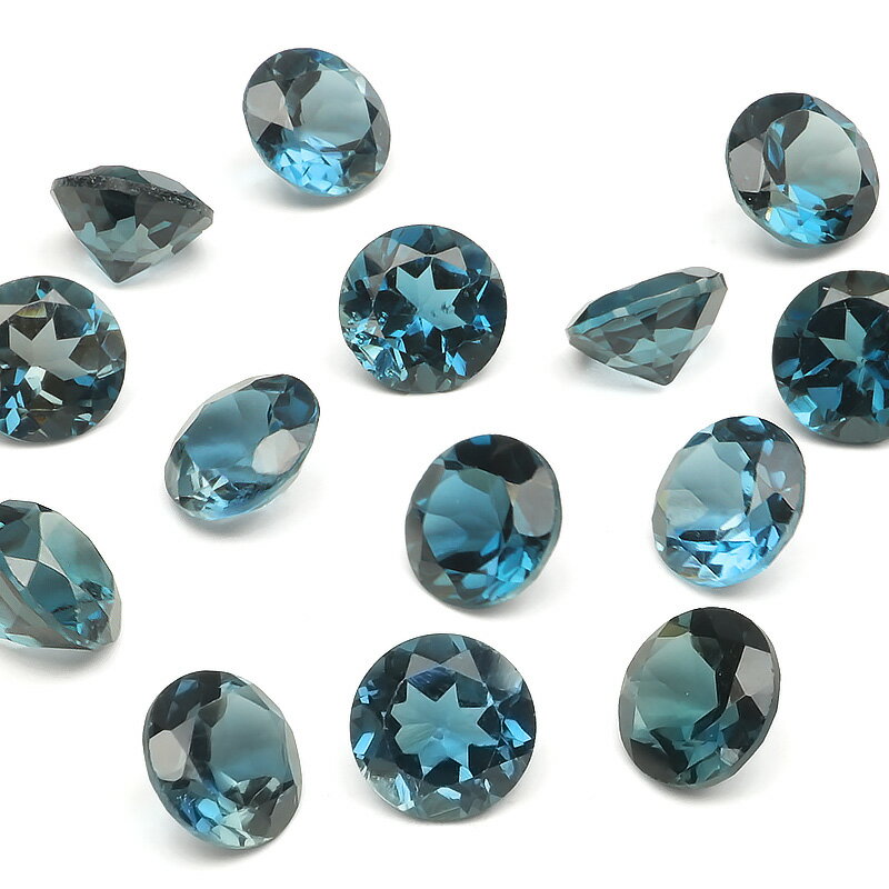 ブラジル産 ロンドンブルートパーズ コインファセットカット ルース 6mm【1コ販売】▽ トパーズ ブルートパーズ Topaz 11月の誕生石 裸石 粒売り 天...