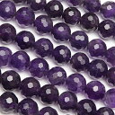 アメジスト 128面カット 丸玉 6mm【1連販売】▽ アメシスト 紫水晶 Amethyst 2月の誕生石 ラウンドカット 連売り 天然石 ビーズ パワーストー...