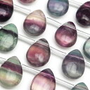 パーティーカラーフローライト ペアシェイプ 14×10mm【1連販売】▽ フローライト フルオライト 蛍石 Fluorite しずく 雫 連売り 天然石 ビーズ...