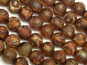 三眼天珠 丸玉 6mm No.3▽ ジービーズ アゲート メノウ アゲット 瑪瑙 Agate ラウンド 丸ビーズ 連売り 天然石 ビーズ パワーストーン パーツ...
