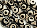 三眼天珠 丸玉 10mm No.5▽ ジービーズ アゲート メノウ アゲット 瑪瑙 Agate ラウンド 丸ビーズ 連売り 天然石 ビーズ パワーストーン パーツ アクセサリー 素材 材料