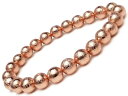 ムオニナルスタ隕石 メテオライト ピンクゴールドカラー 丸玉ブレス 8mm No.4【1点もの】▽ 鉄隕石 隕鉄 天然隕石 Meteorite ブレスレット 数...