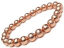 ムオニナルスタ隕石 メテオライト ピンクゴールドカラー 丸玉ブレス 8mm No.5【1点もの】▽ 鉄隕石 隕鉄 天然隕石 Meteorite ブレスレット 数...