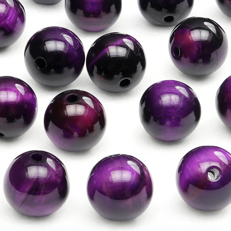 【粒販売】パープルタイガーアイ 丸玉 8mm【8粒販売】▽ タイガーズアイ 虎目石 Tiger's eye ラウンド 丸ビーズ 粒売り 天然石 ビーズ パワース...
