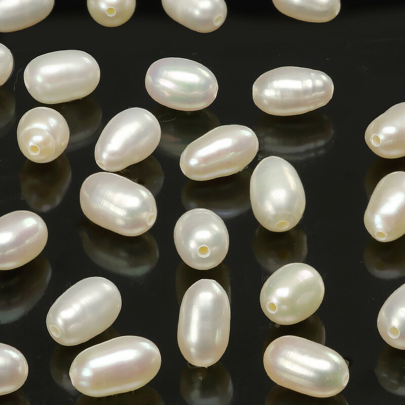 【粒販売】淡水真珠 パール ライス 5×4mm【6粒販売】▽ 本真珠 淡水パール パール Pearl 6月の誕生石 ナツメ 粒売り 天然石 ビーズ パワーストー...
