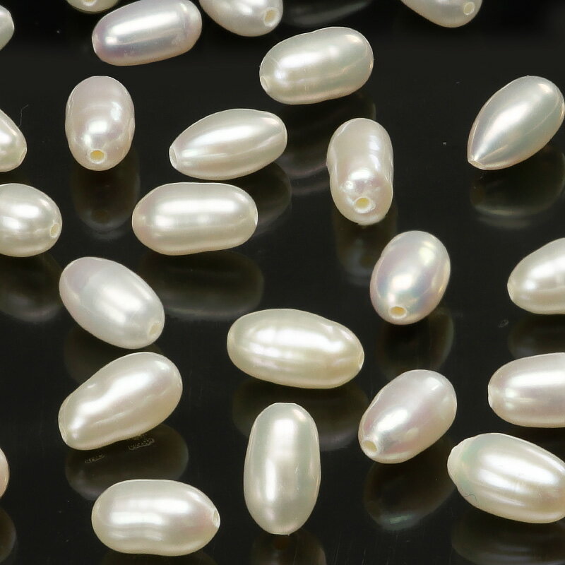 【粒販売】淡水真珠 パール ライス 6×4mm【6粒販売】▽ 本真珠 淡水パール パール Pearl 6月の誕生石 ナツメ 粒売り 天然石 ビーズ パワーストー...