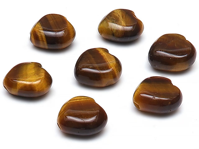 【粒販売】イエロータイガーアイ ハート 10×5mm【14粒販売】▽ タイガーズアイ 虎目石 Tiger's eye 粒売り 天然石 ビーズ パワーストーン パーツ アクセサリー 素材 材料 1