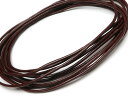レザーコード(牛革ひも) レッドブラウン 2mm【3m販売】▽ 革ひも 革紐 本革 丸紐 パーツ ハンドメイド アクセサリー クラフト 手芸 素材 材料