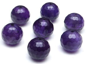 【粒販売】ザンビア産 アメジスト 128面カット 丸玉 10mm【4粒販売】▽ アメシスト 紫水晶 Amethyst 2月の誕生石 ラウンドカット 粒売り 天然石 ビーズ パワーストーン パーツ アクセサリー 素材 材料