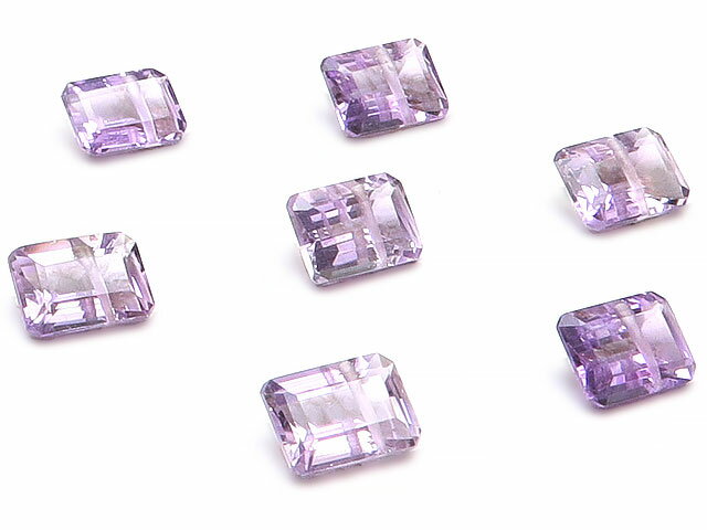 【粒販売】ブラジル産 アメジスト レクタングルファセットカット 7×5mm［プレミアムカット］【5粒販売】▽ アメシスト 紫水晶 Amethyst 2月の誕生石 粒売り 天然石 ビーズ パワーストーン パーツ アクセサリー 素材 材料