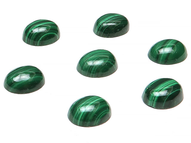 マラカイト オーバル カボション 9×7mm【4コ販売】▽ 孔雀石 Malachite ルース 粒売り 天然石 ビーズ パワーストーン パーツ アクセサリー 素...